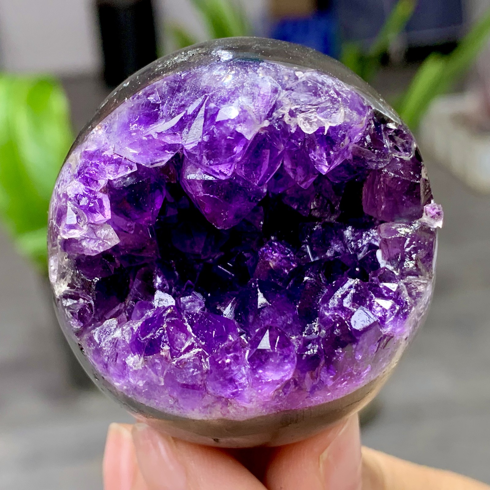 146GNatural Amethyst Agate Opening Smile Quartz Cluster Crystal Specimen Healing