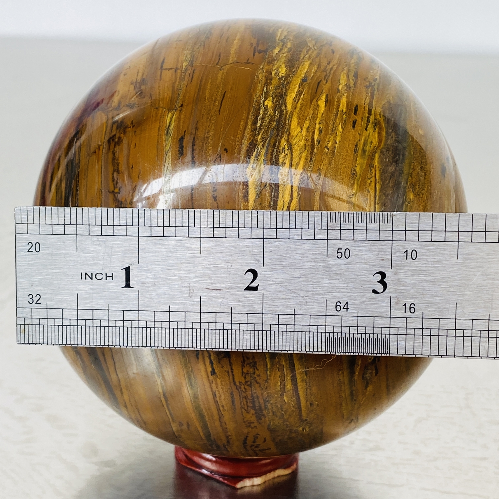 Natural Tiger Eye stone ball quartz crystal ball Reiki healing 1960G