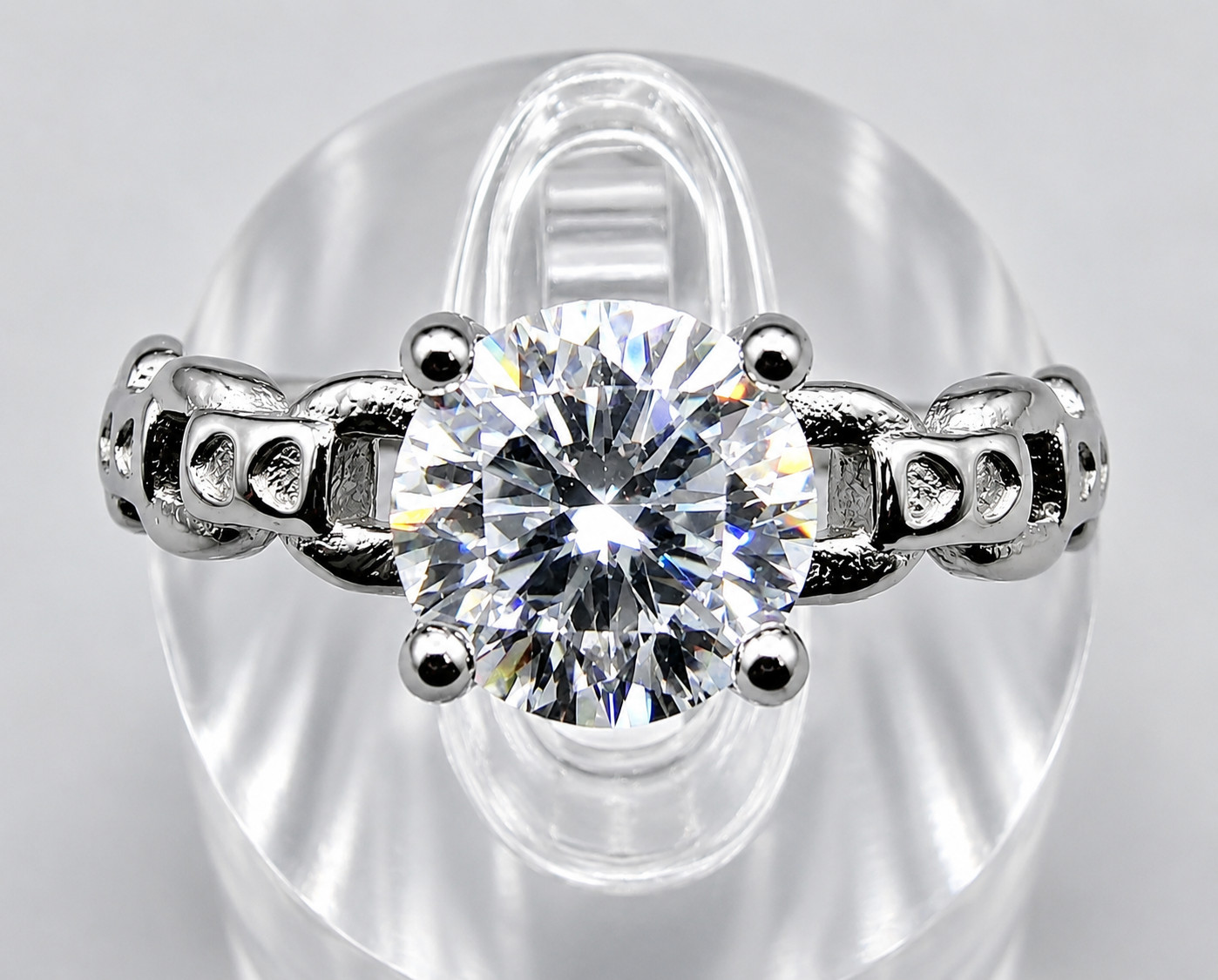 Wholesale Lot 7 Pcs Natural Moissanite Stainless Steel(316) rings 4mm