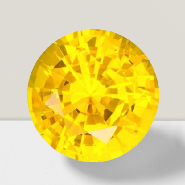 Yellow Sapphire Round Cut Gemstone 3.50 Cts – 10 mm VVS Loose Gem