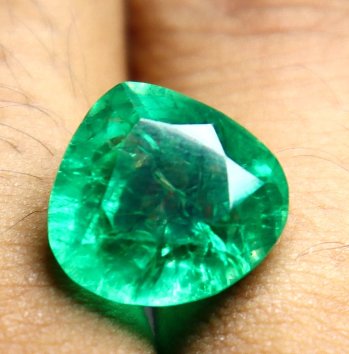 Pear Cut Green COLOMBIAN Emerald CERTIFIED Natural Best Loose Gemstone 9 Ct