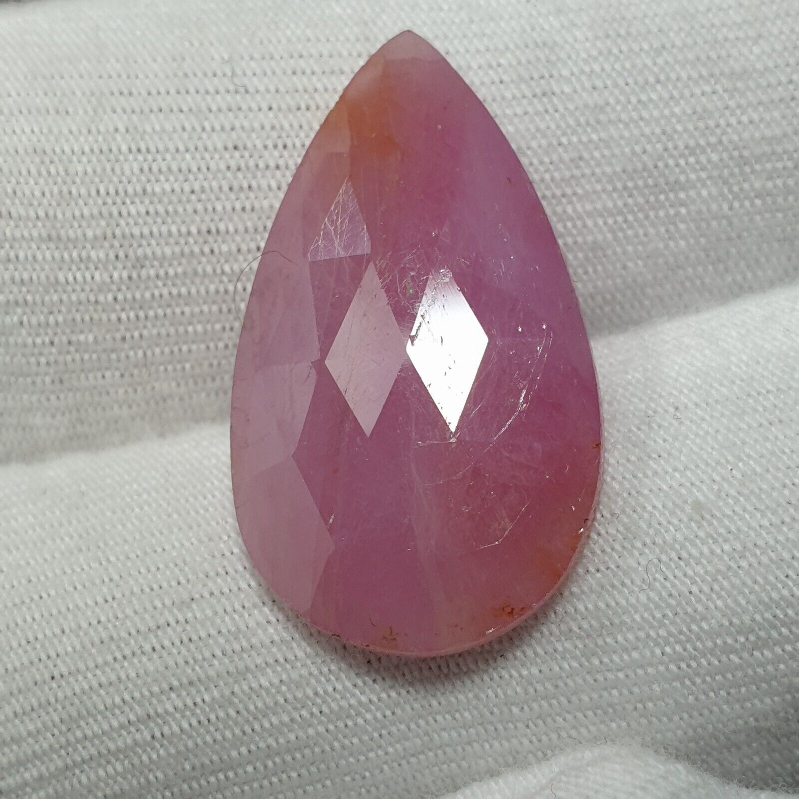 100% Natural Pink Sapphire 13.50×18.50 MM Pear Shape 12.55 Crt Slice Faceted