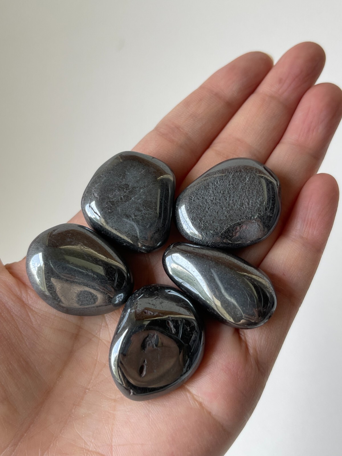 Grade A Hematite Tumbled Stones, 0.75″-1.25″ Tumbled Hematite, Pick How Many