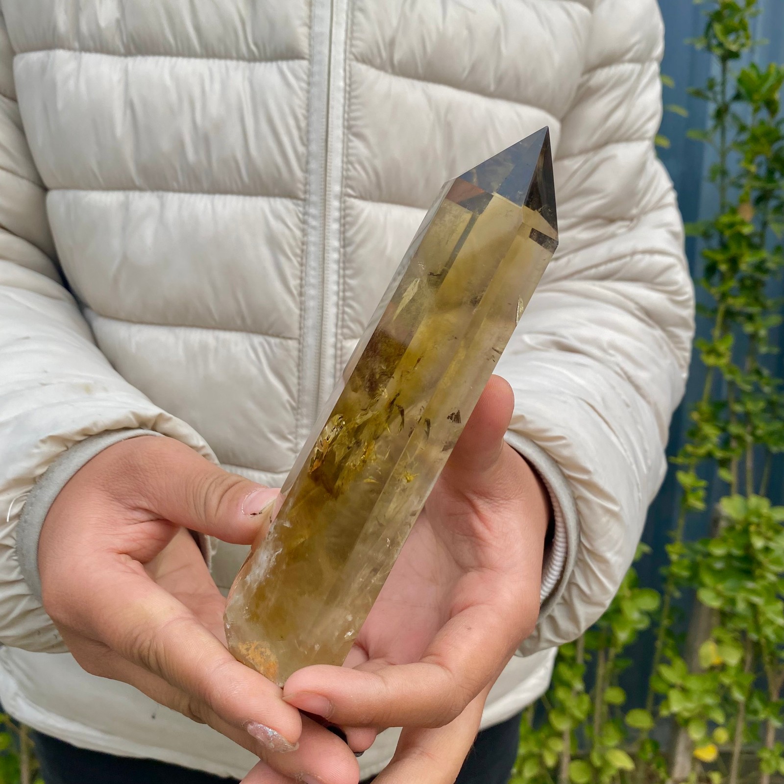 358G Natural Citrine Crystal Obelisk Tower Wand Point Reiki healing