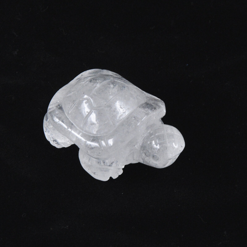 1.5″ Quartz Gemstone Hand Carved Longevity Turtle Crystal Healing Figurine Decor