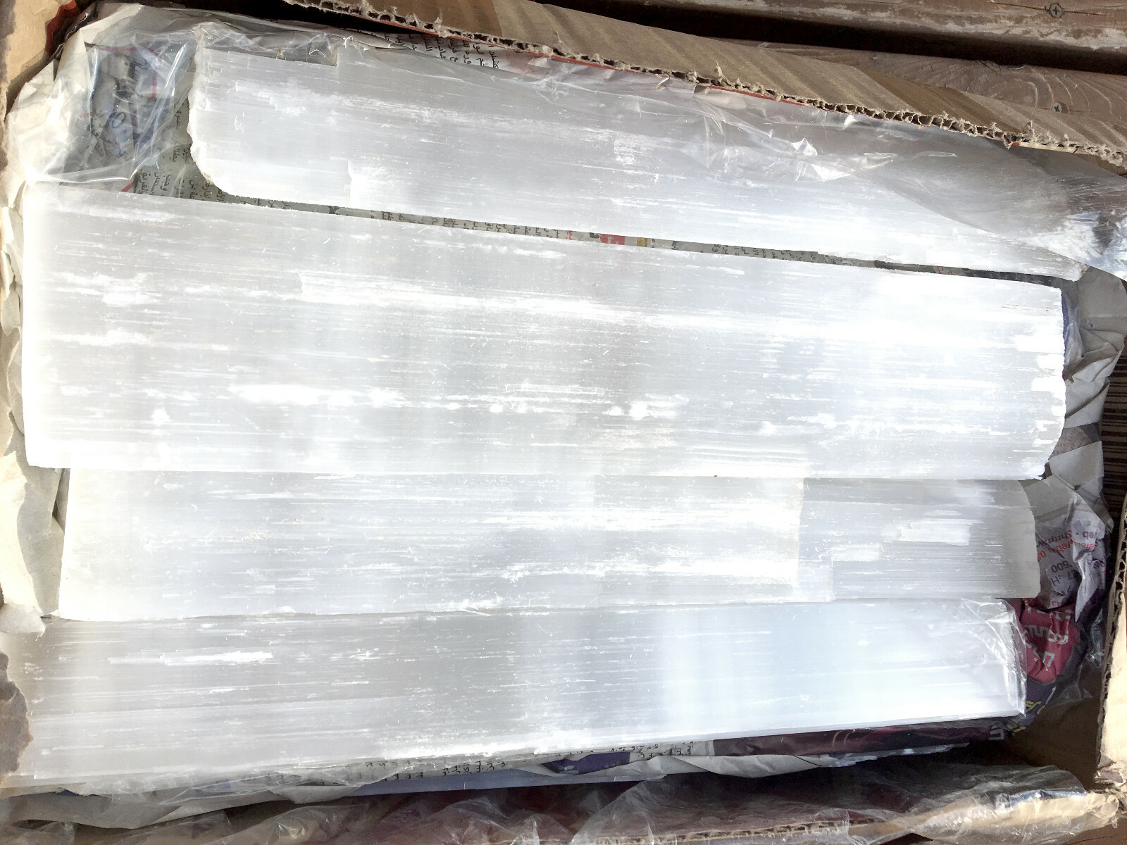 XL Natural Selenite Logs lb LOT Crystal Wands ” Long Bars Rough Wholesale BULK