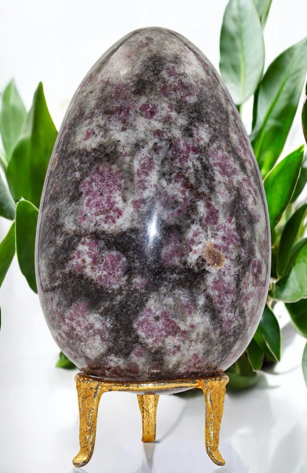 125mm Pink Ruby Corundom Crystal Chakra Healing Collectible Stone Gift Egg