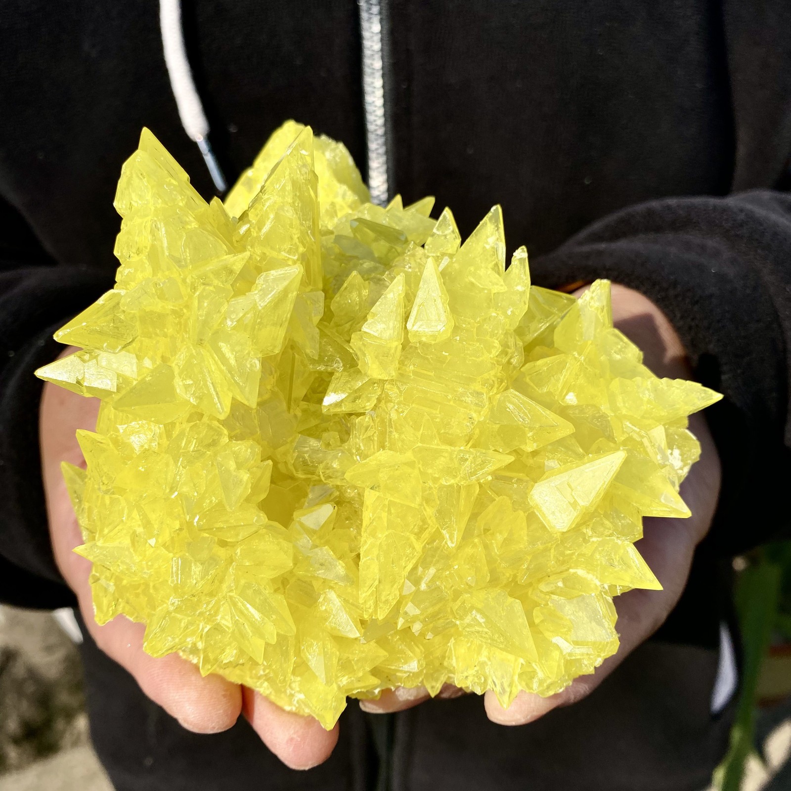 540G Newly discovered natural yellow sulfur crystal quartz crystal mineral samp
