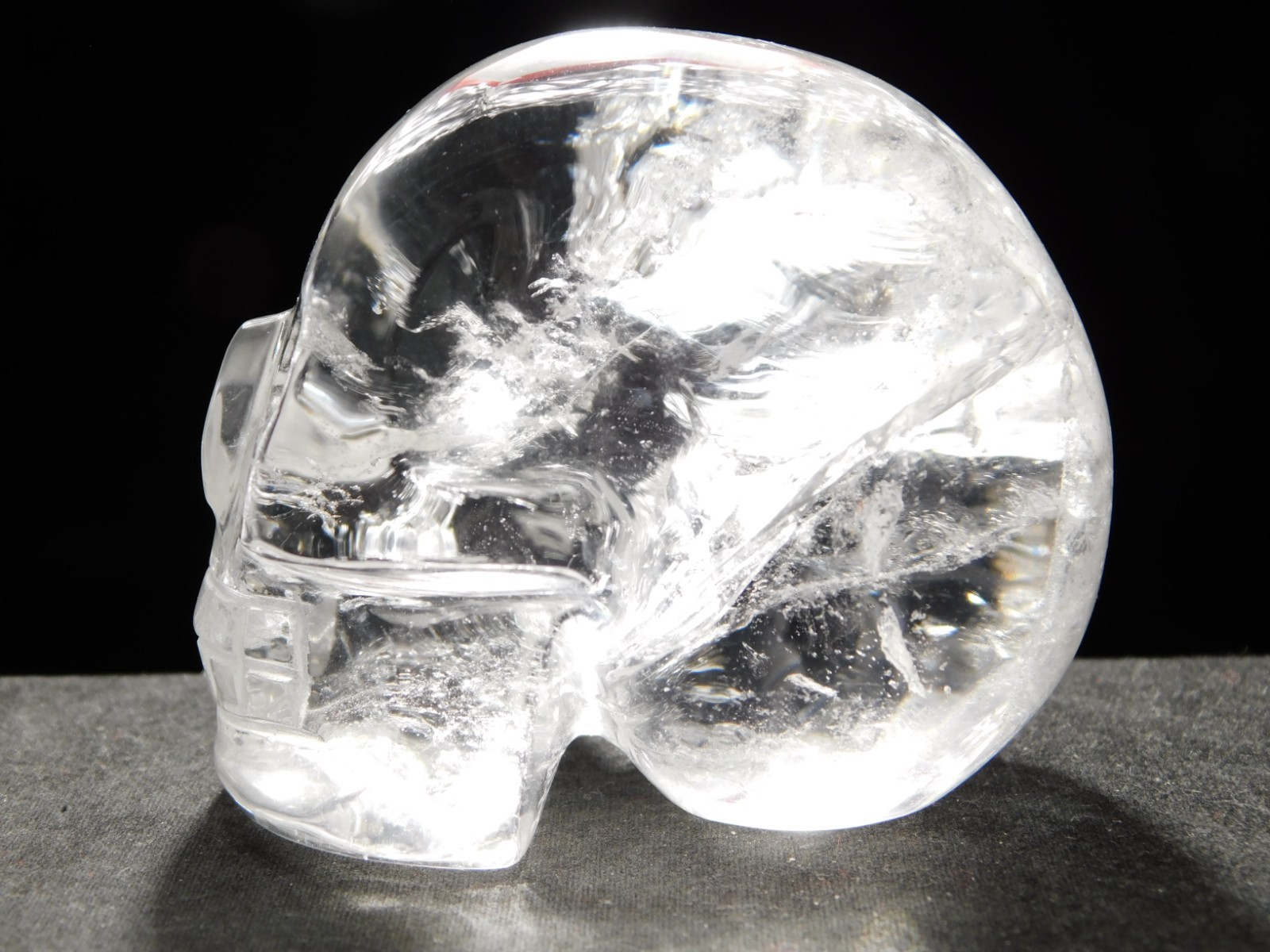 wOw! VERY Translucent Quartz Crystal SKULL Brazil 178gr