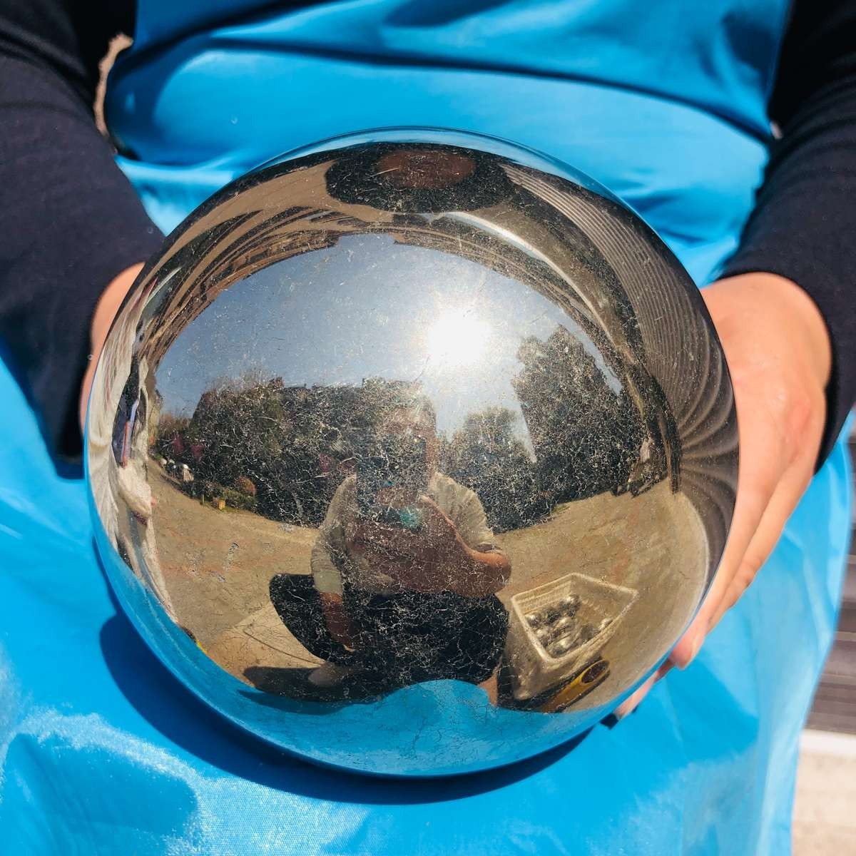 15.46 LB Natural Chalcopyrite Polished Sphere for Home Decor Collectible 4277