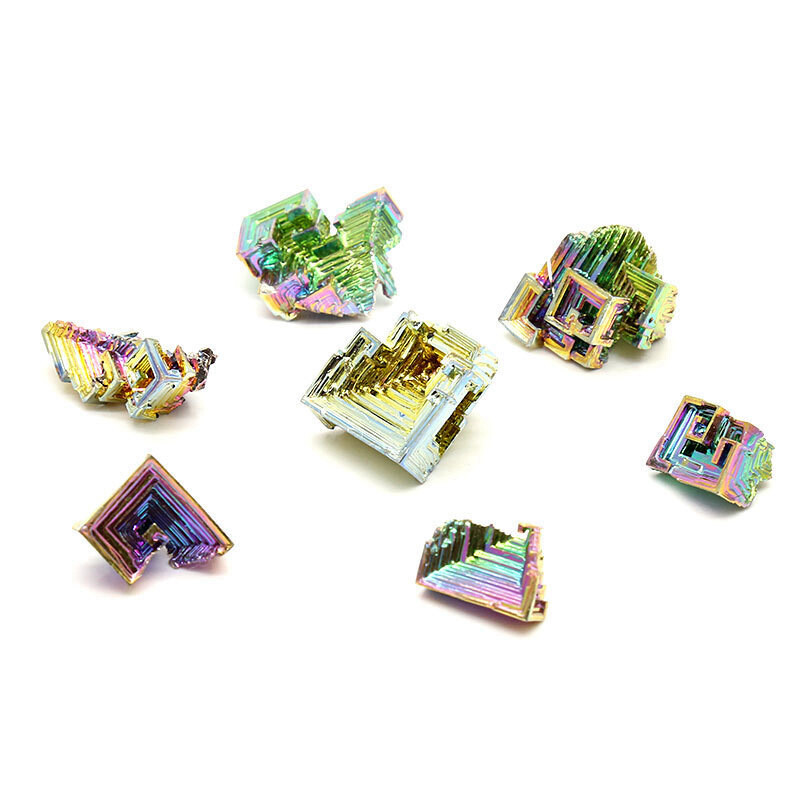 Natural Rainbow Aura Titanium Bismuth Mineral Stone Crystal Cluster Specimens