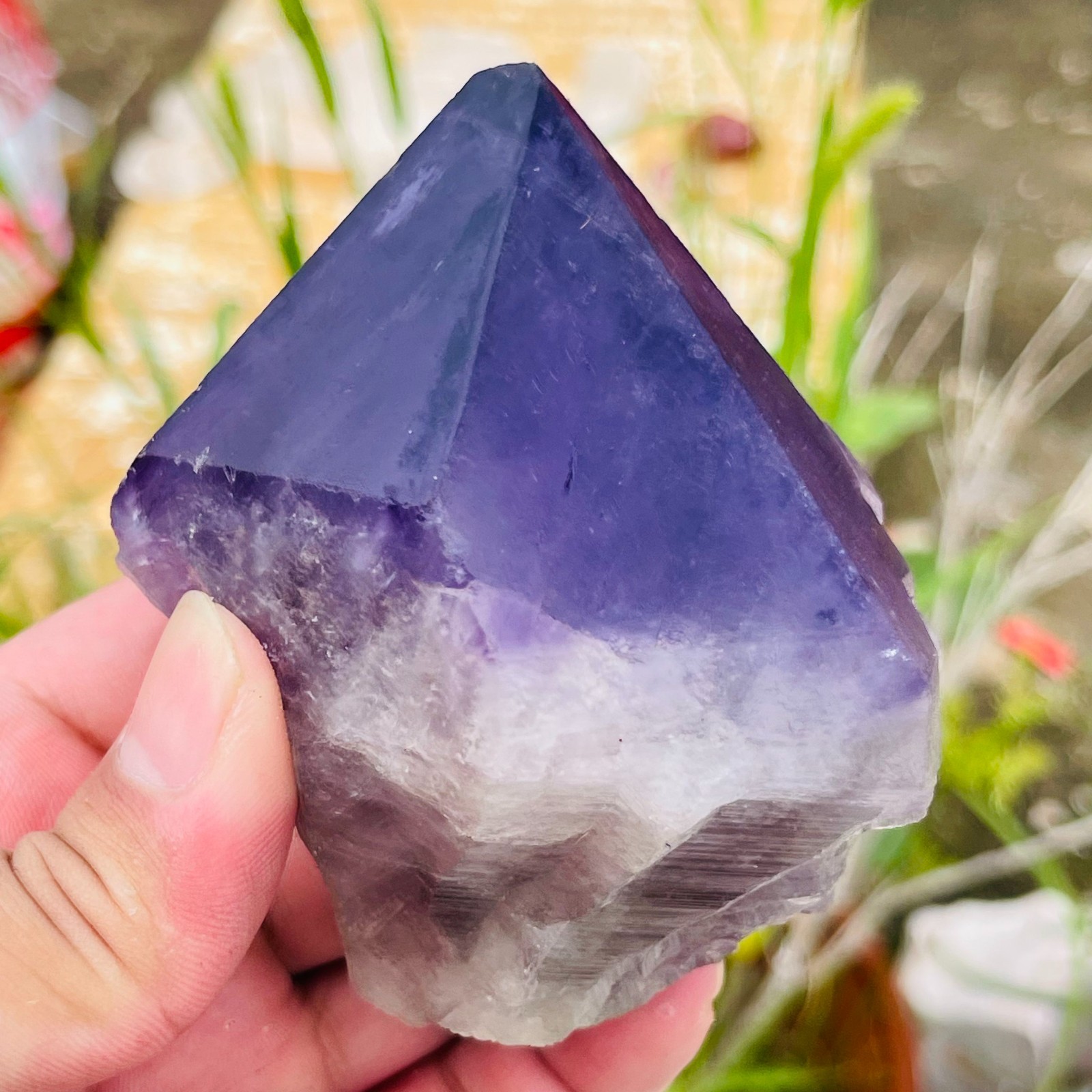 467g Natural Amethyst Unicuspid Quartz Crystal Points Rough Mineral Specimen