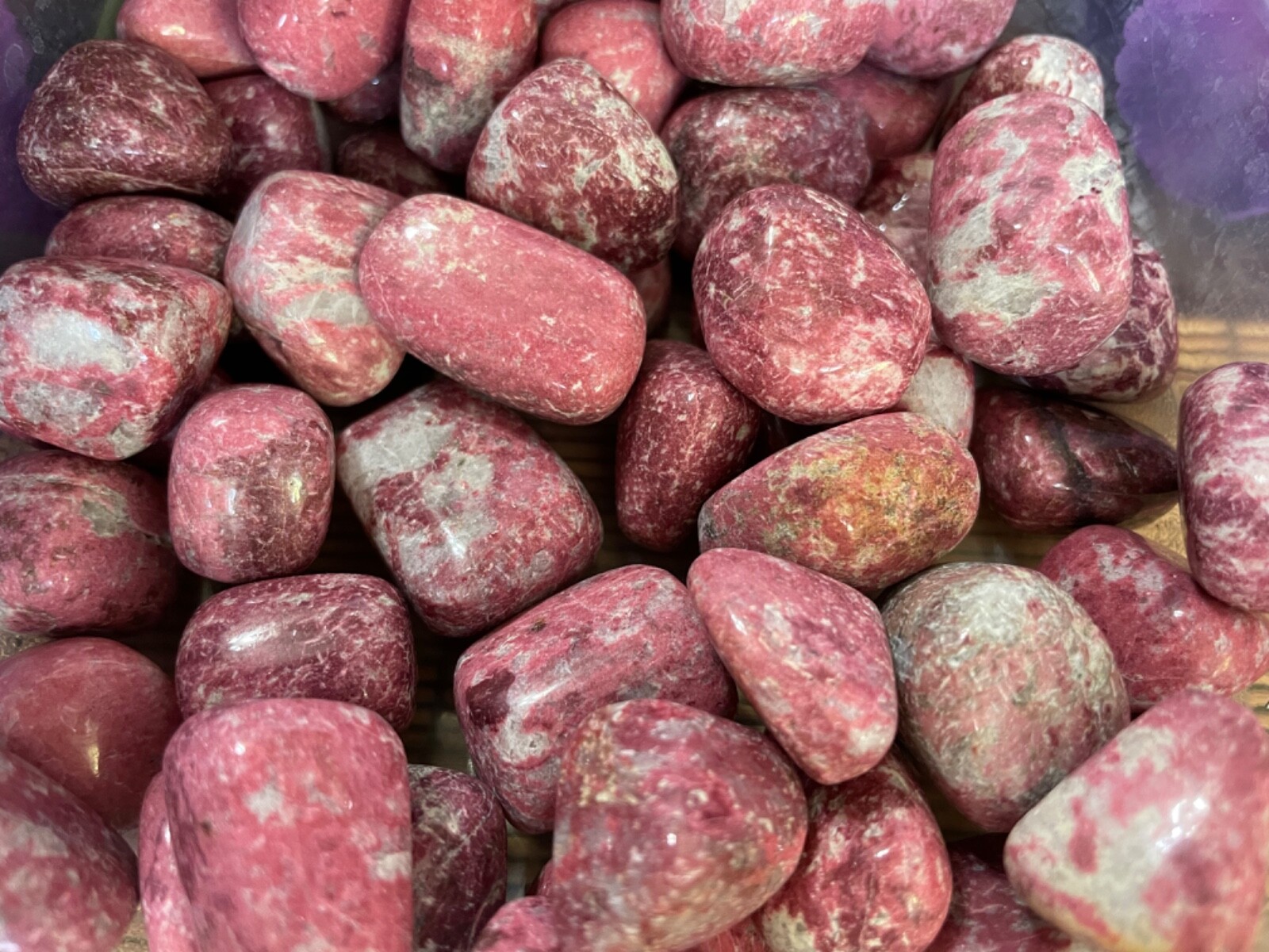 1X Pink Thulite Tumbled Stone 20-25mm Reiki Healing Crystal Speaking Introverts