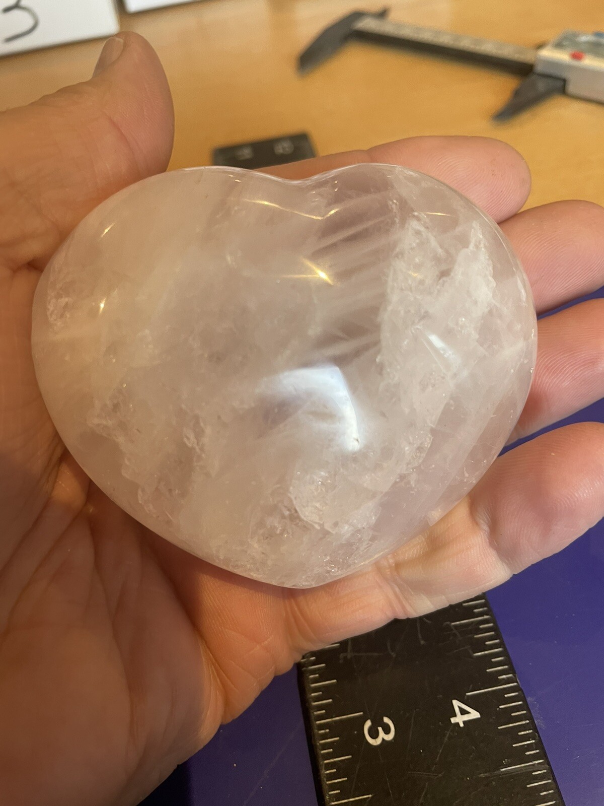 Large 8 cm 278 Grams Rose Quartz Puff Heart Crystal Love U.K. Seller F1#7