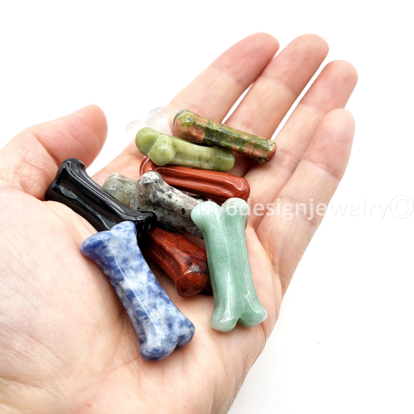 Bone shape Gemstone 32x15x8mm Natural Crystal Healing Stone 1pc Gemstone