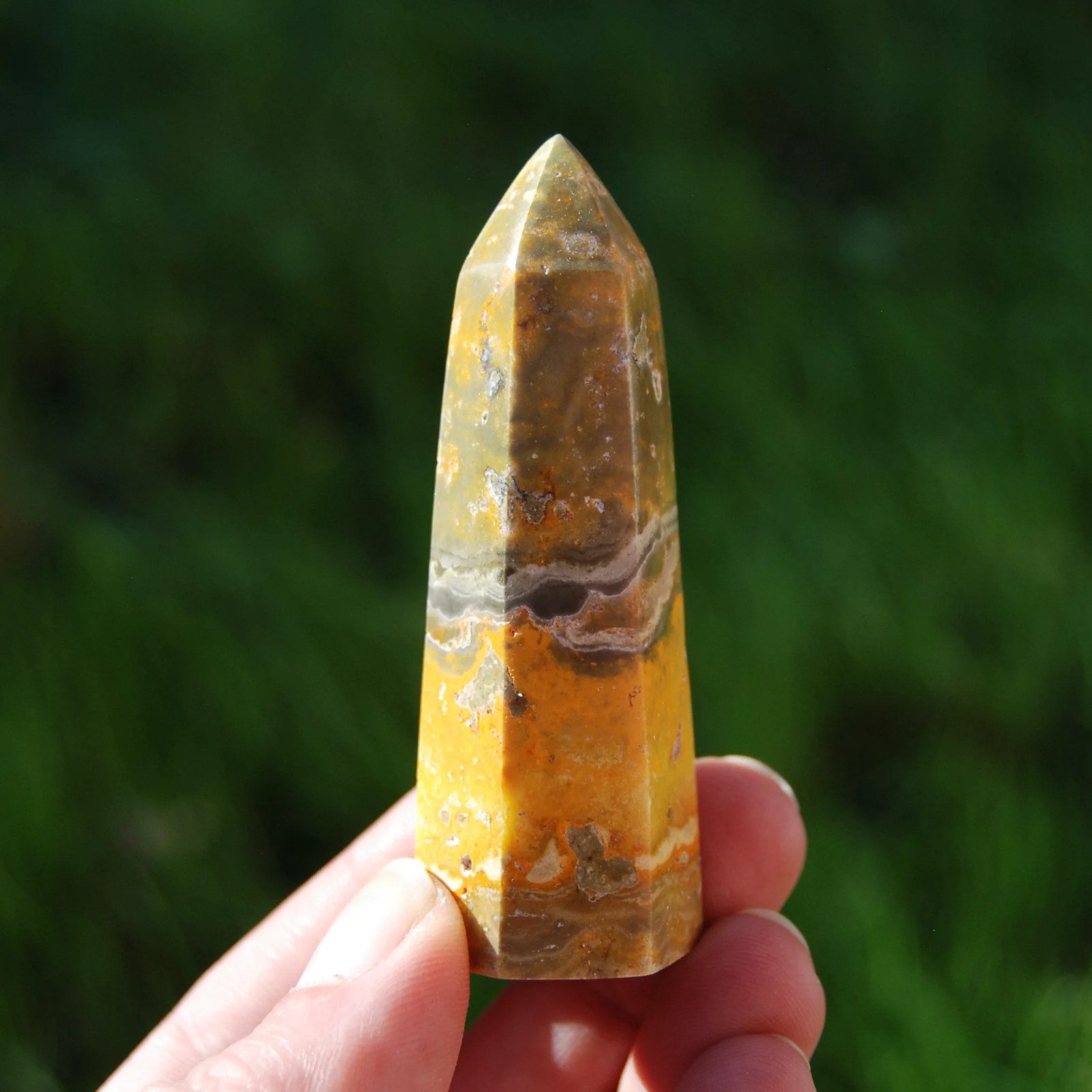 3in 60g Bumblebee Jasper Tower, Healing Crystals, Indonesia