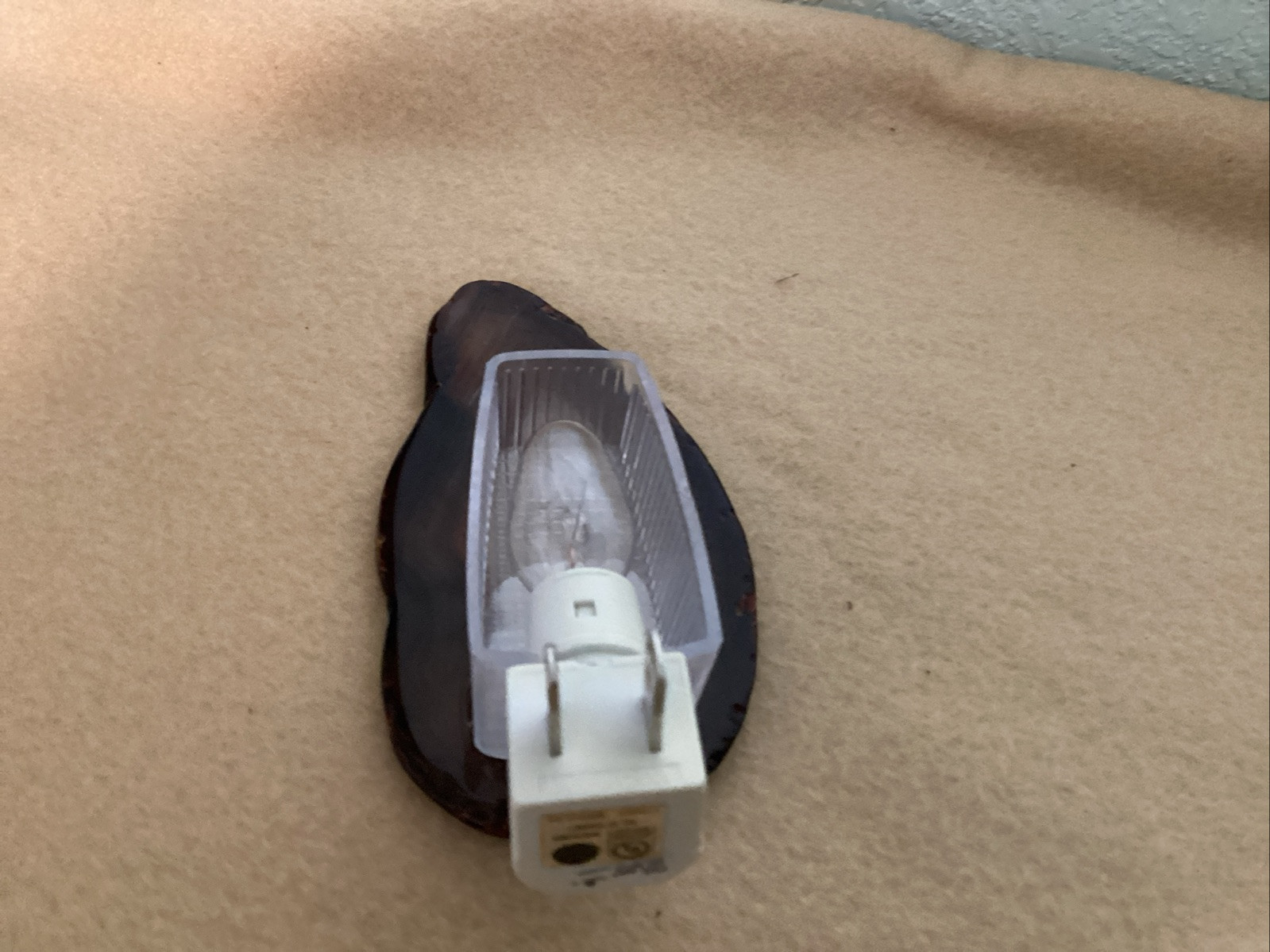 GENUINE QUARTZ CRYSTAL GEODE SLICE NIGHT LIGHT – UNIQUE, FLAME SHAPE!