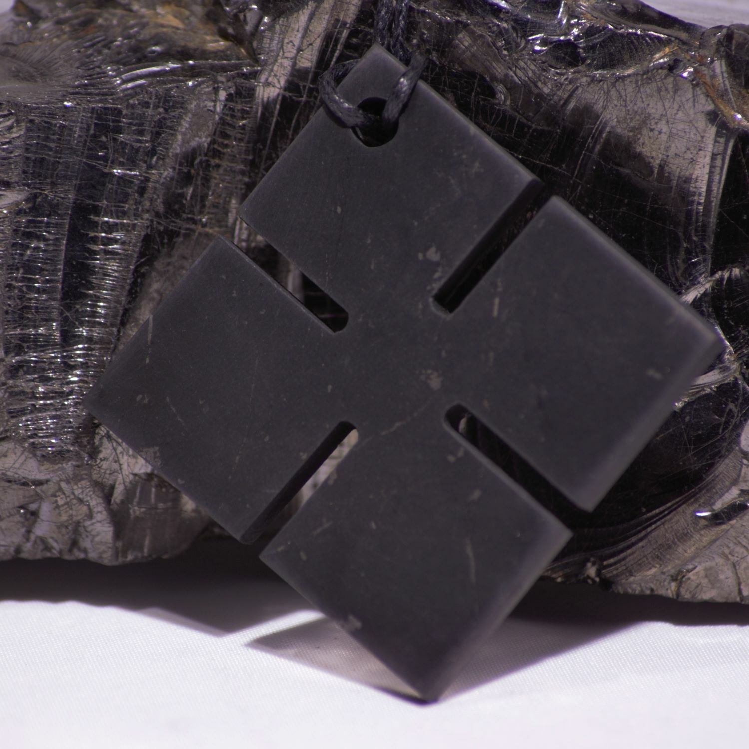 Shungite pendant necklace “Celtic Cross” 4G 5G EMF Protection & Healing