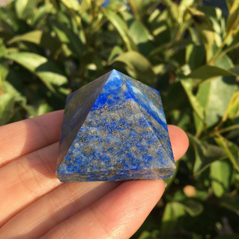 Natural Lapis Lazuli Quartz Crystal Orgonite Energy Pyramid Chakra Healing Stone