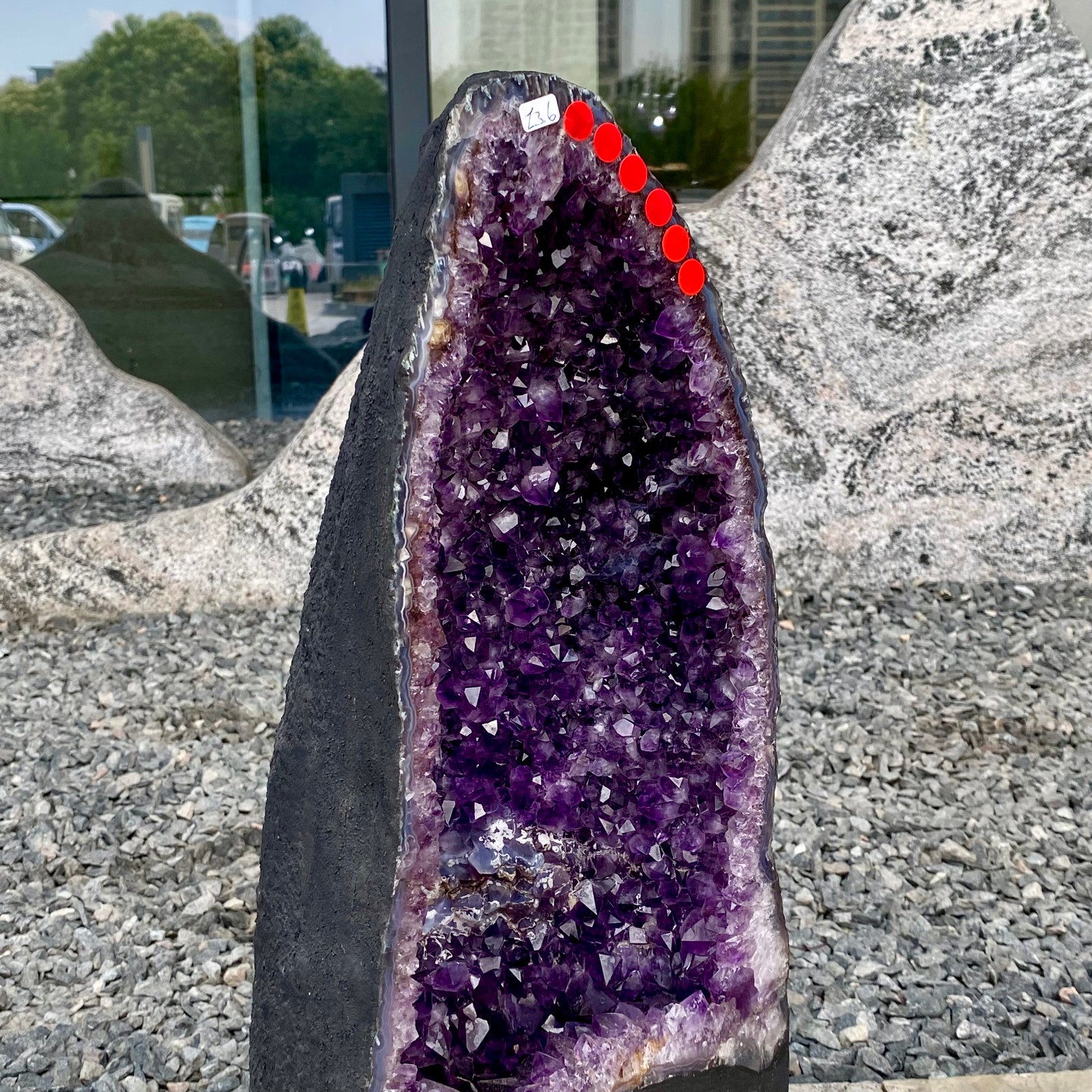 27.5LB Natural Amethyst Geode Quartz Crystal Cluster Cathedral Energy healing