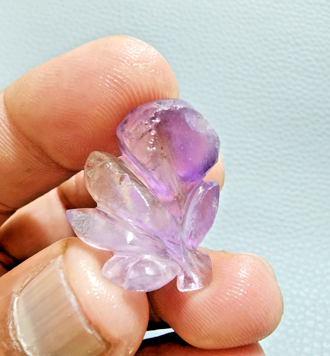 36 Crt Excellent Purple Ametrine Flower Carving Gemstone Jewelry Making Carving