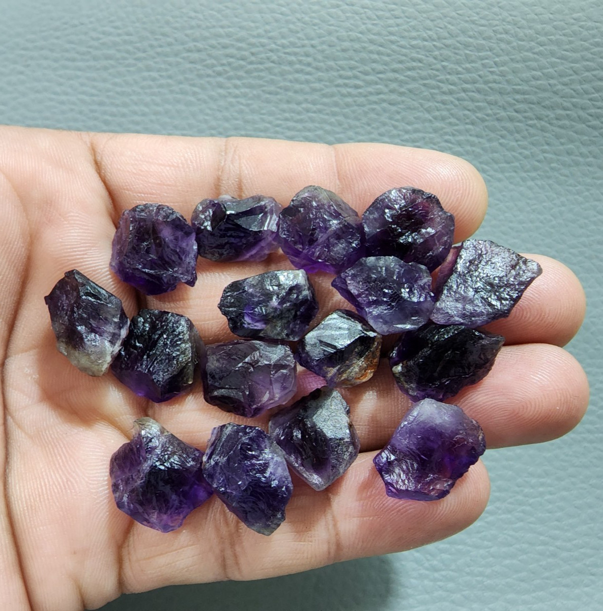 16 Pcs Lot Unique Purple Amethyst Rough Gemstone Raw Size 14-17 MM Crystal Rough