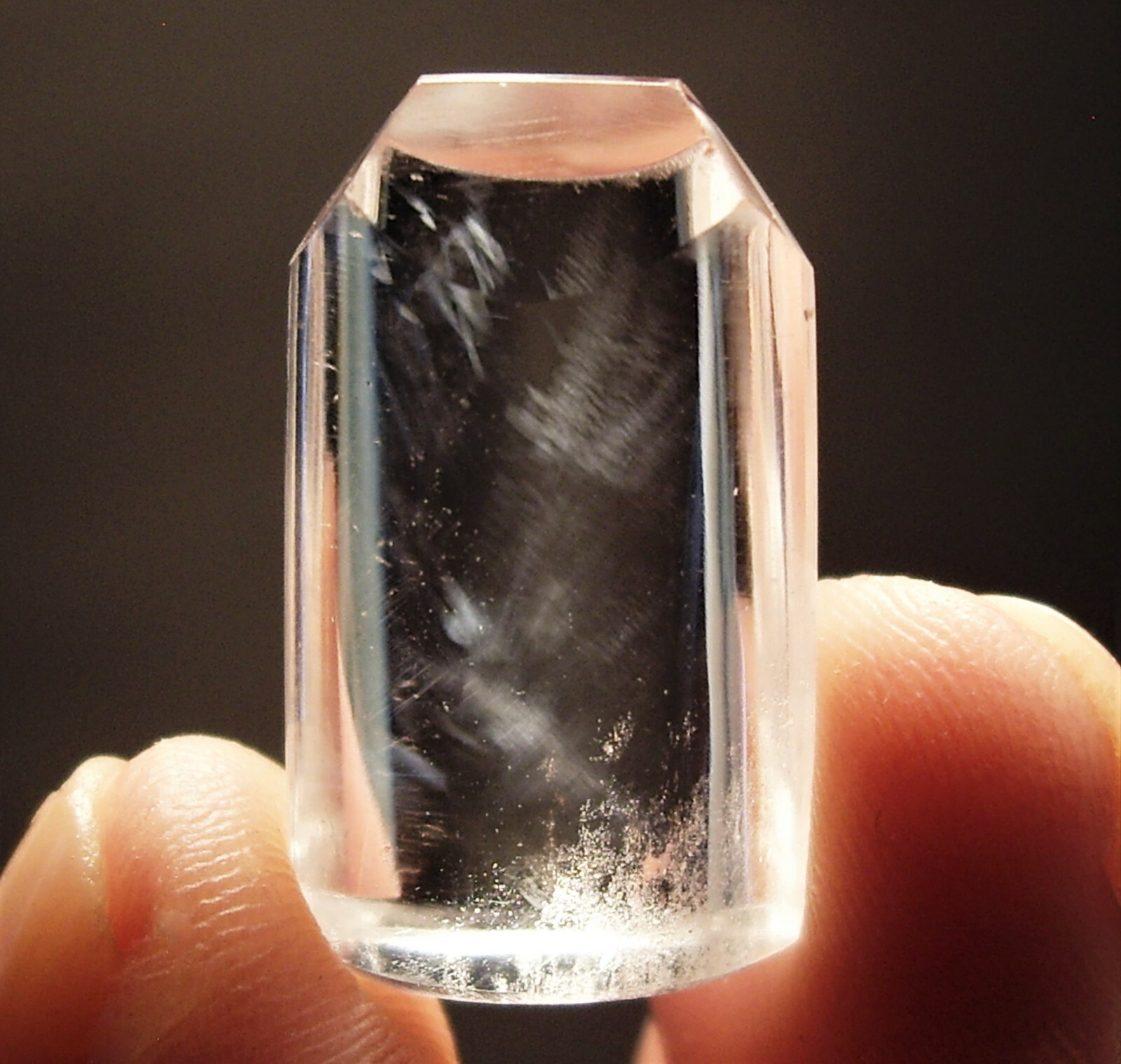 Feathery Blue Internal Light Refraction Phantoms In Super Clear Quartz 23.3cts