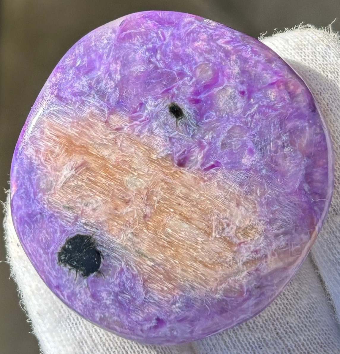 USA SALE 149g LOT 5 PALMSTONES THULITE CHAROITE THICK POCKET PALM STONES LARGE