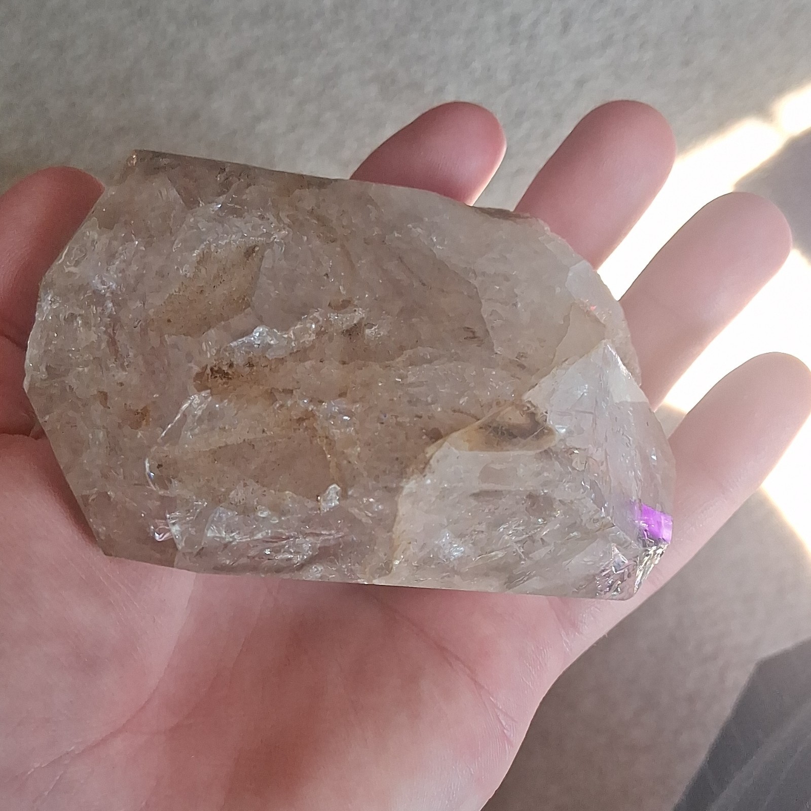HUGE 1.2 pounds herkimer diamond – NY mined- High clarity sections. 544grams 💎
