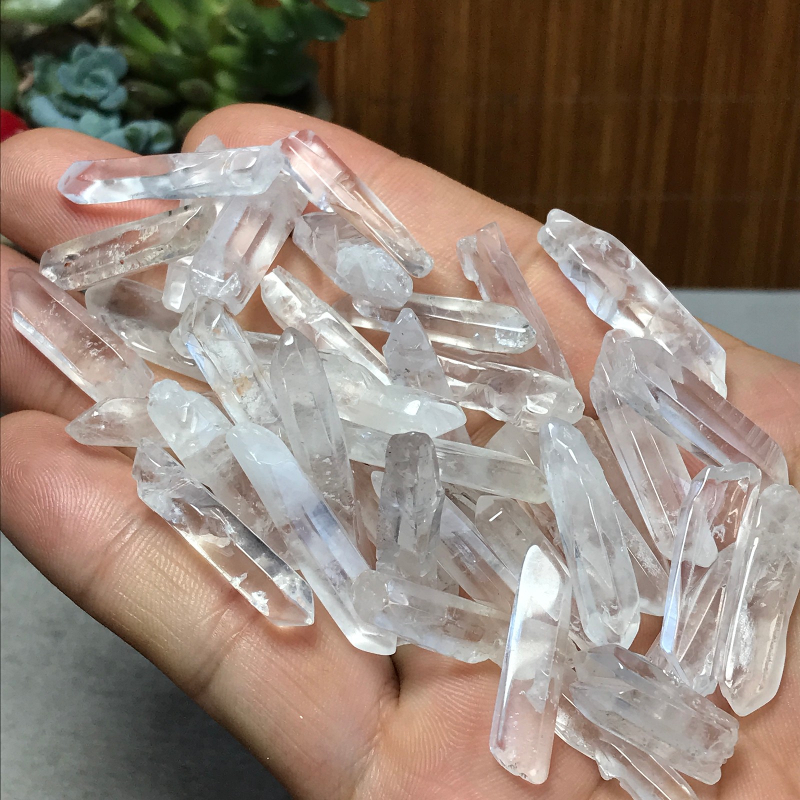 43Pcs Natural clear white quartz Crystal gemstone Specimen 78g A6909