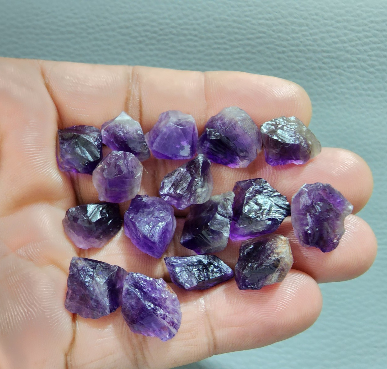 16 Pcs Ultimate Purple Amethyst Rough Gemstone Raw Size 12-15 MM Crystal Rough
