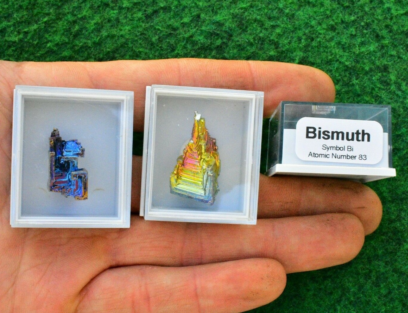 1 Rainbow Bismuth Crystal Boxed+ID Titanium Specimen GIFT UK Quick Postage✔✔✔