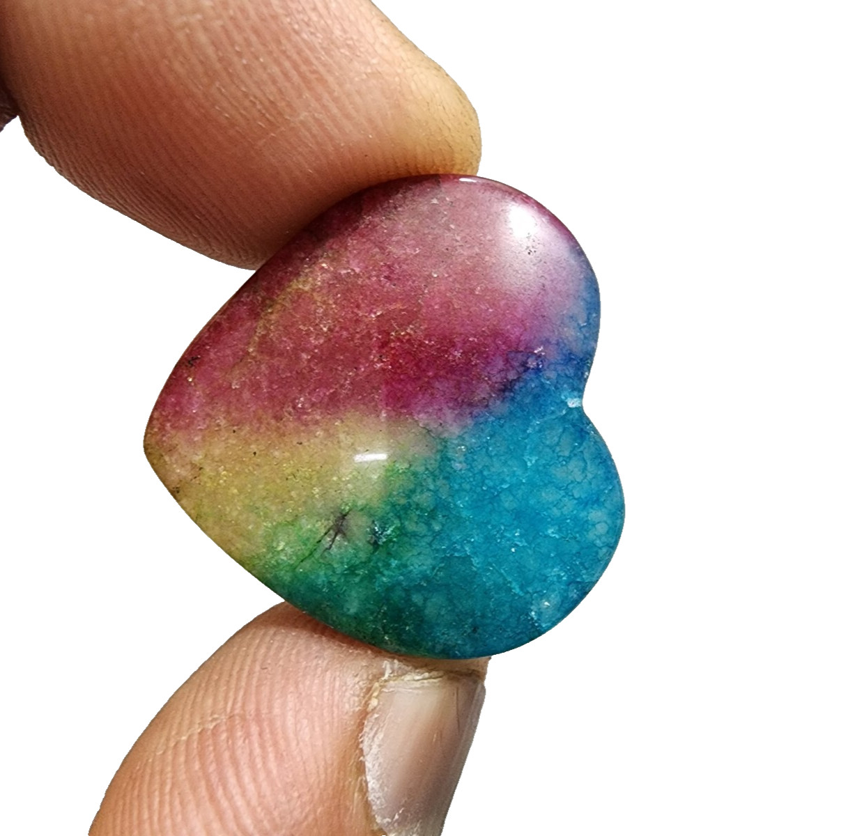 Lovely Piece Rainbow Solar Quartz Heart Shape Gemstone Cabochon Jewelry 41 Crt