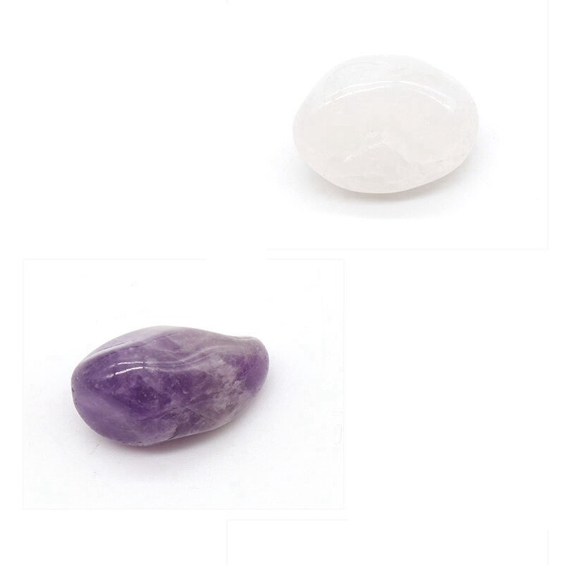 Natural 7 Chakra Quartz Colorful Crystal Gem Moon Pendant Healing Resin Decor