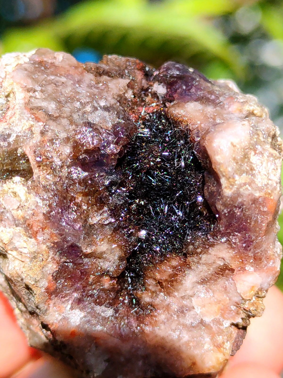 Rainbow 🌈 Rutiles with Karur Amethyst. Natural Mineral specimen Crystal