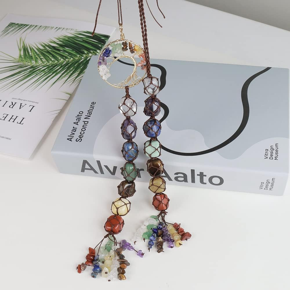 7 Chakra Stone Healing Crystal Tree of Life Wall Hanging Home Interior Decoratio