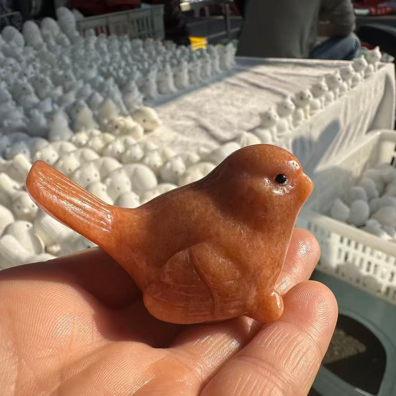 1pc Natural Jade Quartz Carved Bird Skull Crystal Reiki Decor Gift 2.4”