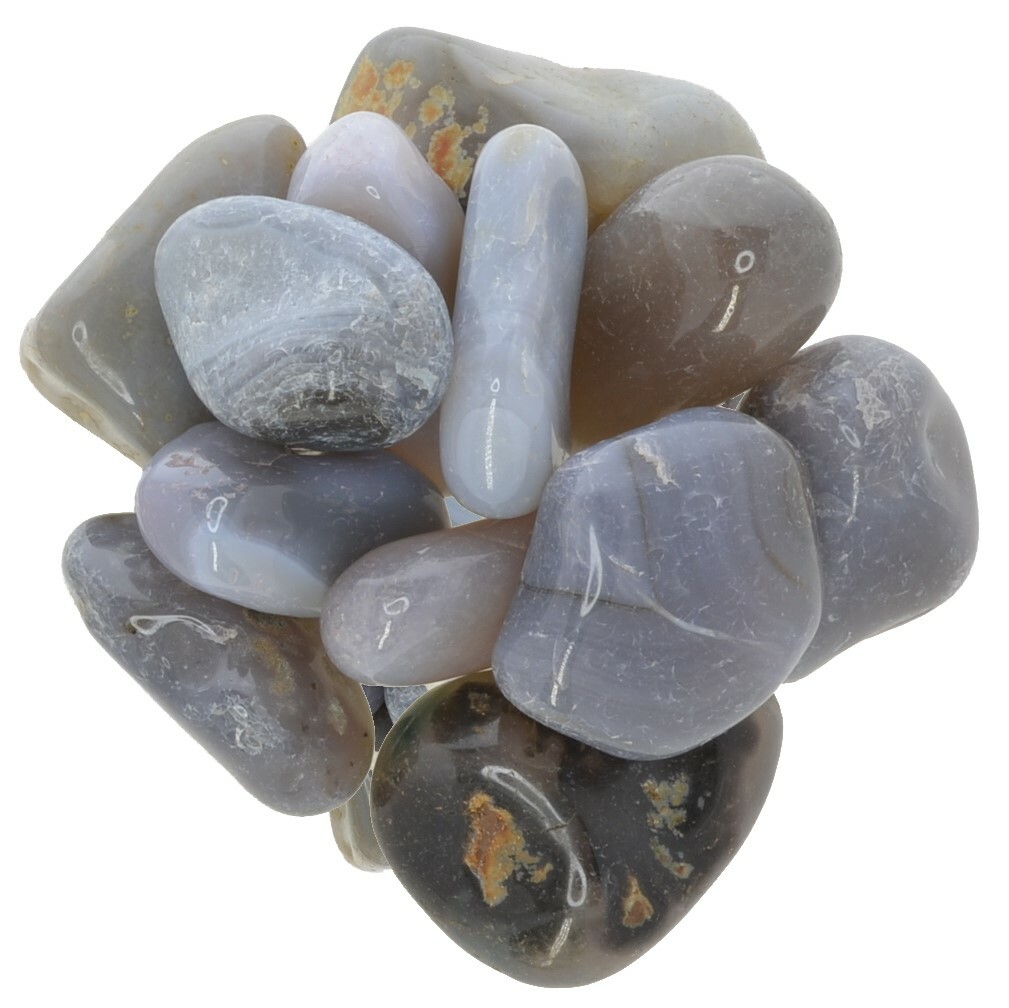 1/2 lb Grey Agate Tumbled Stones – Grade 1 – XLarge – 1.5″ to 2″ Avg.