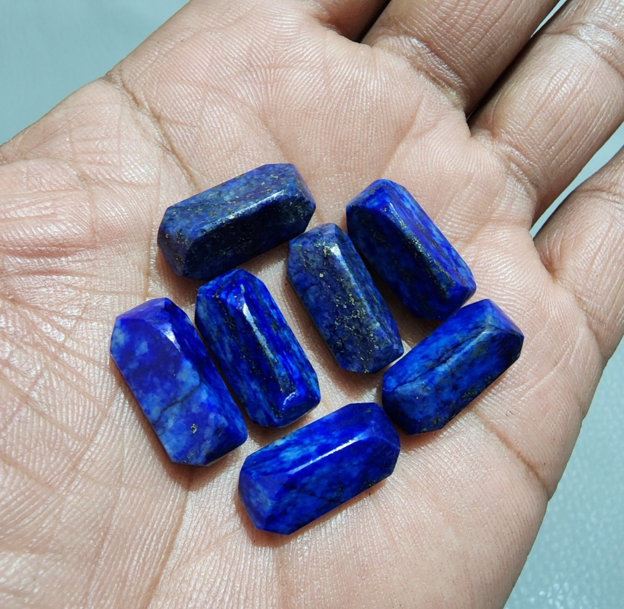20MM Beautiful Lapis Lazuli Fancy Cabochon 7pcs Blue Stones for Jewelry Projects