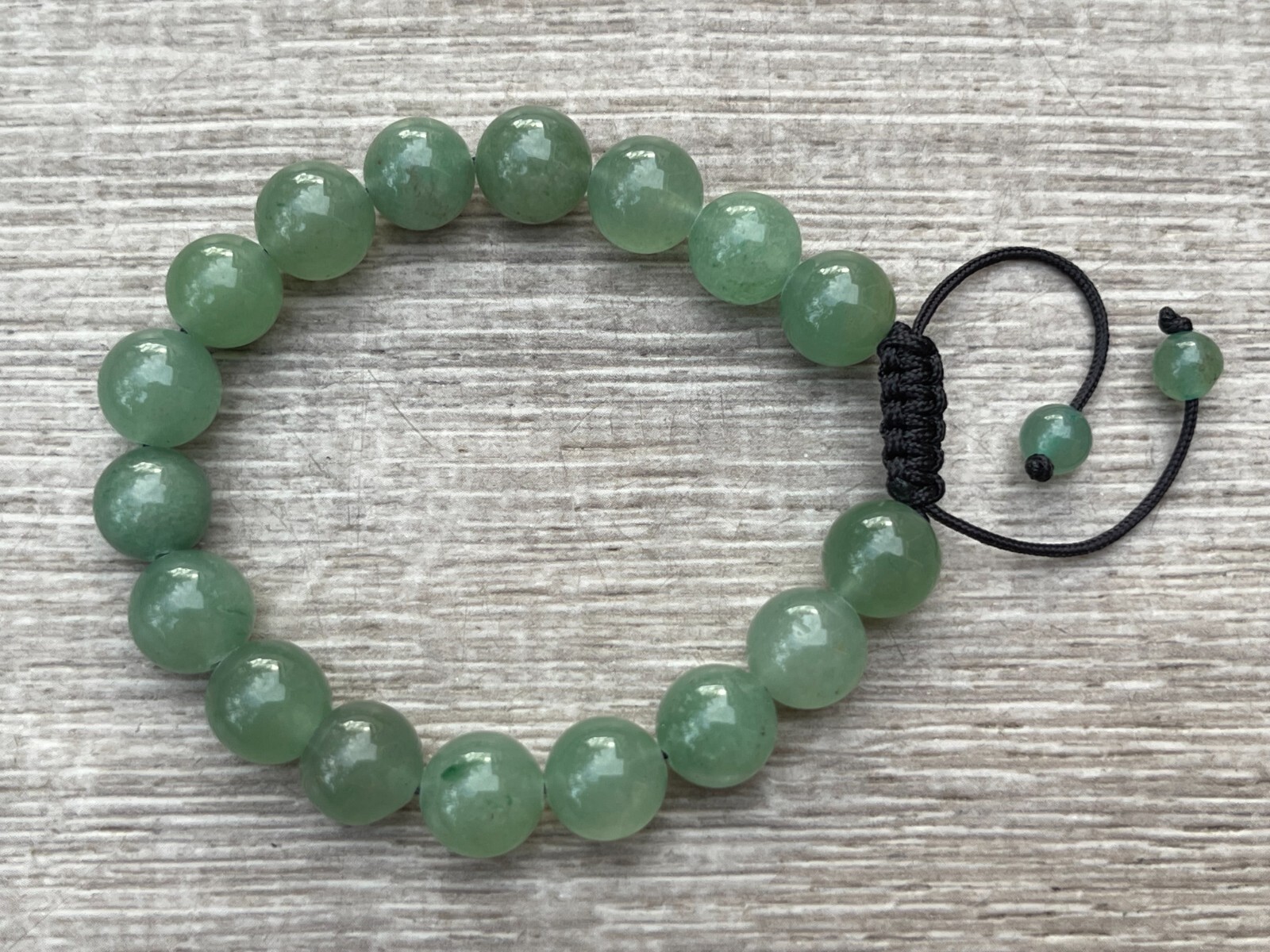 Grade A++Green Aventurine Crystal Adjustable Bead Bracelet 10mm,Genuine Bracelet