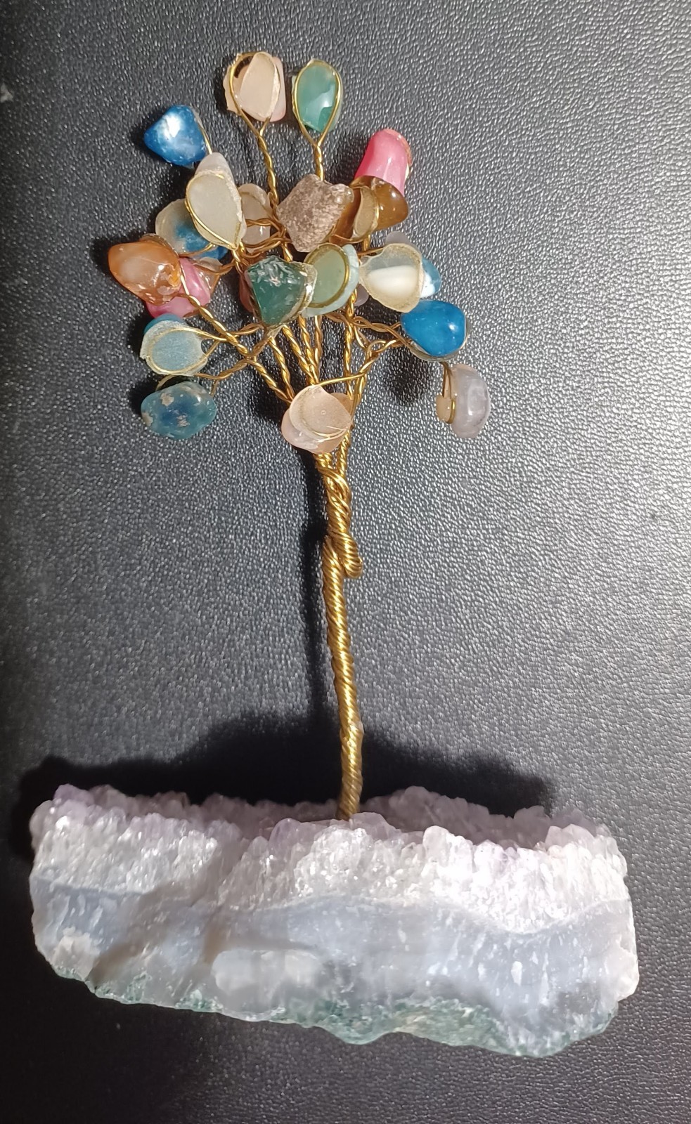 Amethyst & Wire Tree Life Natural Colorful Crystal Gemstone Home Office Decor