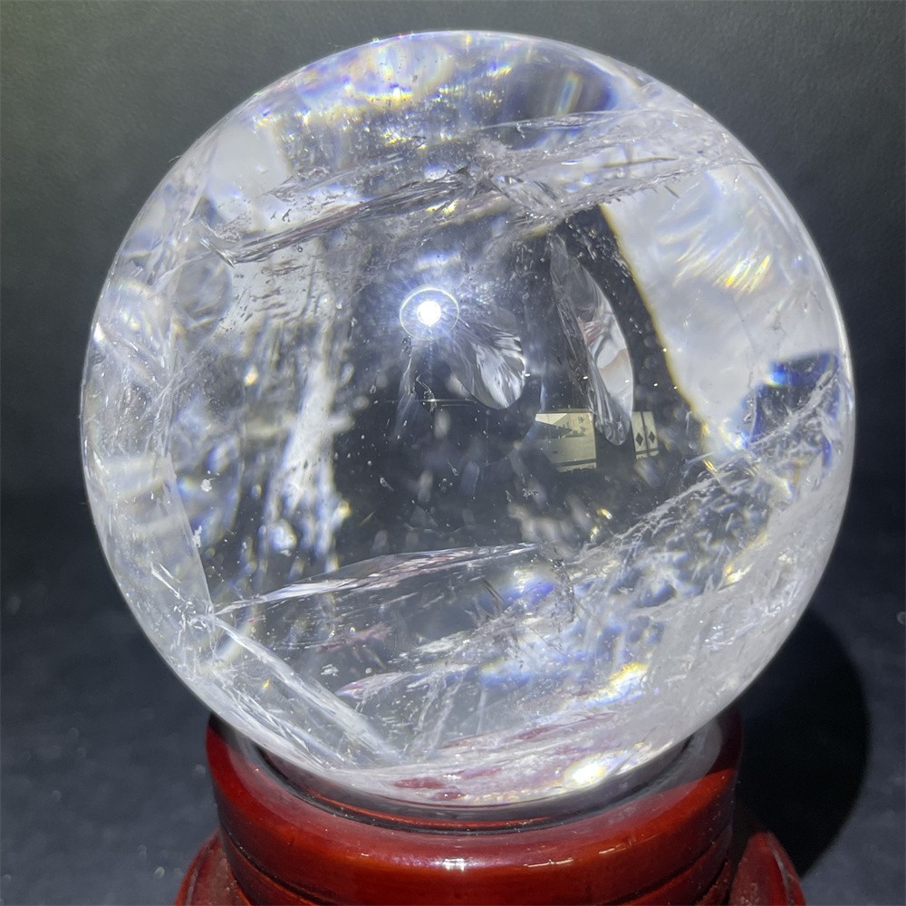 2.3LB 3.3″ Natural A++ Top Clear Crystal Quartz Sphere Energy Ball Healing Decor