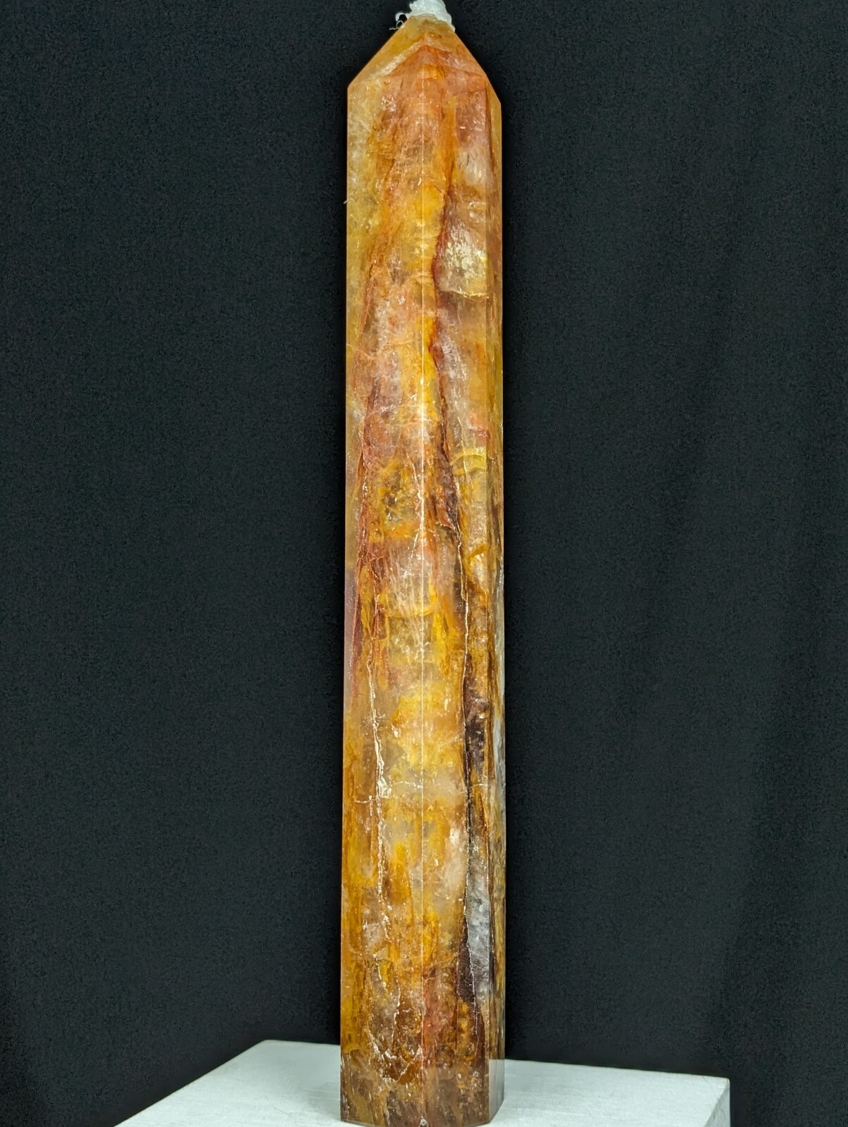 Golden Healer Tower Point Crystal Large Big Tall Gemstone Wand Chakra