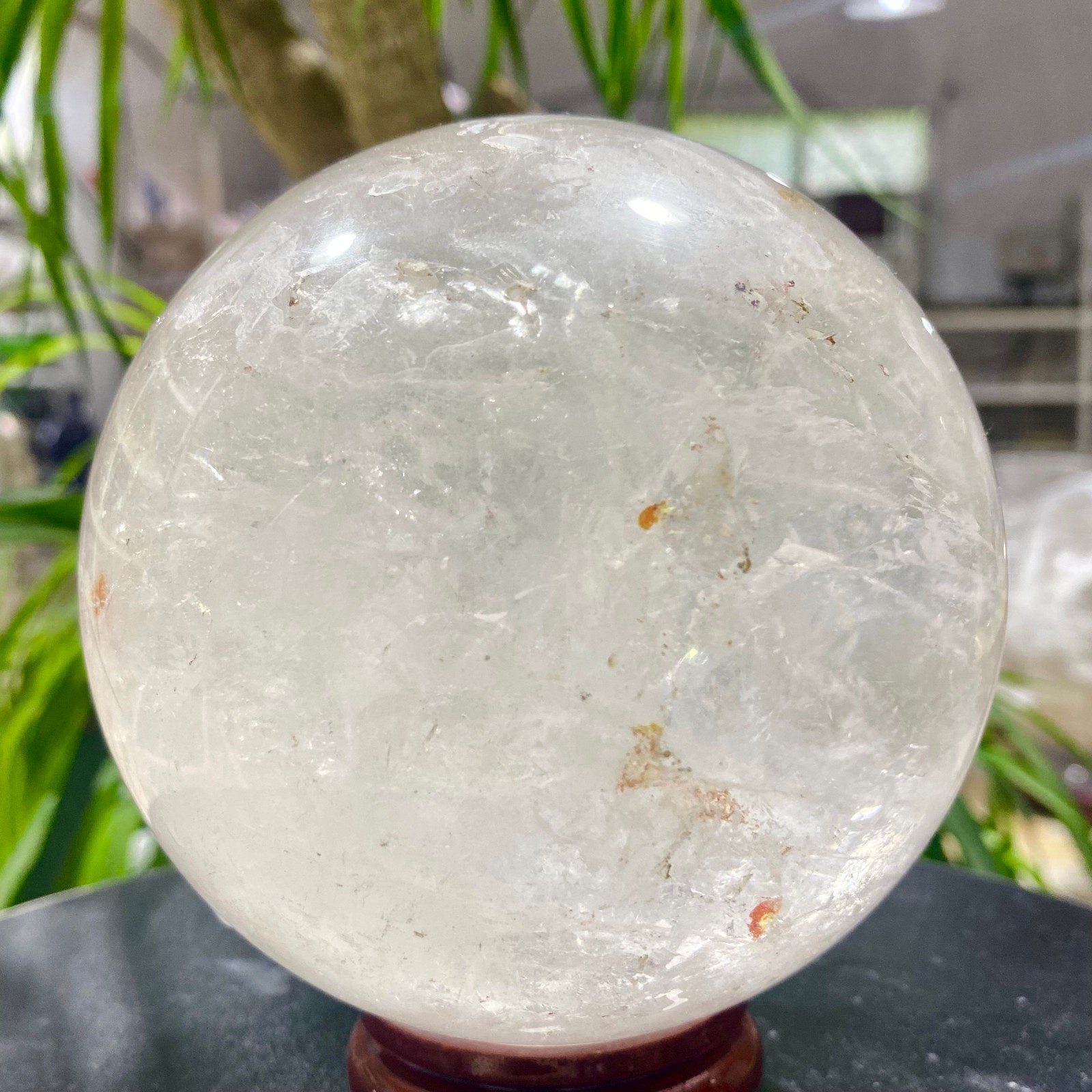 3.99LB white crystal transparent quartz crystal ball Reiki repair