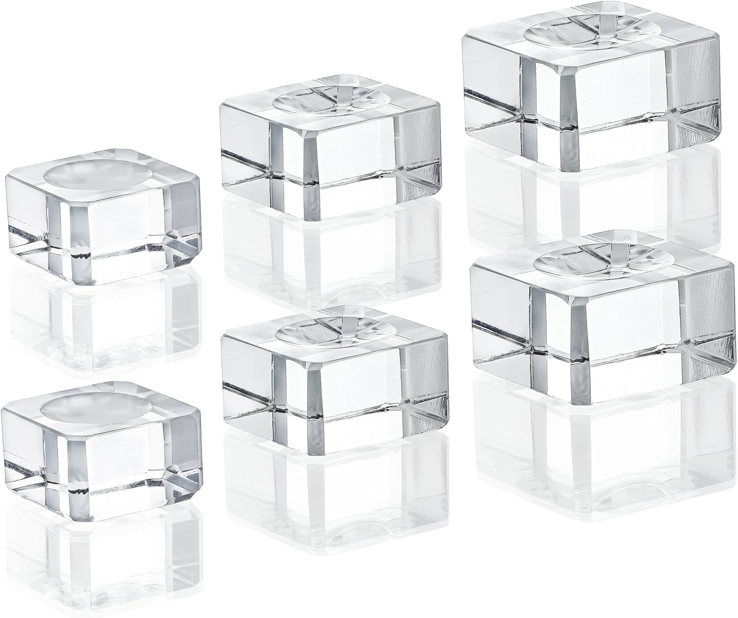 6 Pack Square Crystal Display Bases for 3D Laser Balls 6pcs Glass Stands for …