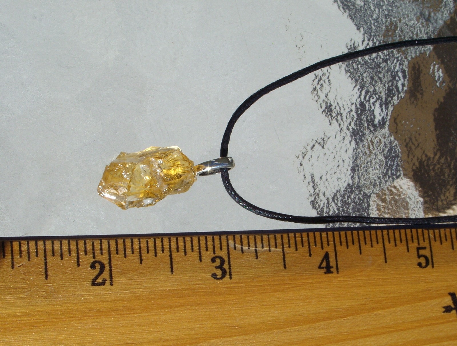 Natural Raw Rough Citrine Crystal Free Form Stone Pendant Necklace Small