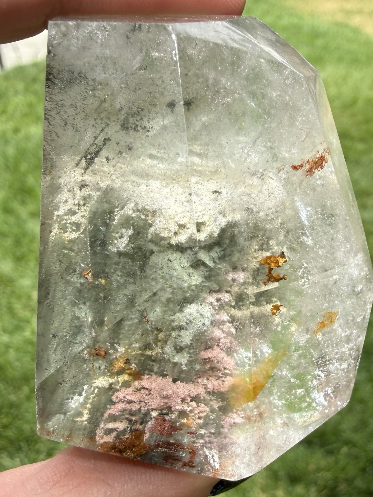 Natural Garden Quartz Lodolite Crystal Freeform Scenic Phantom Inclusions 2.2”