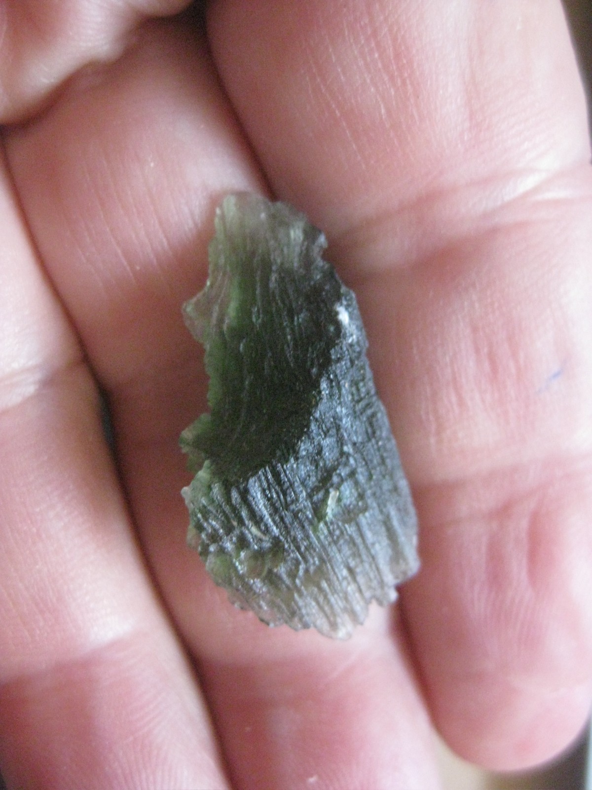 Moldavite 3.2g Nova Hospode, Rieke tektite genuine, Czech Republic impact glass