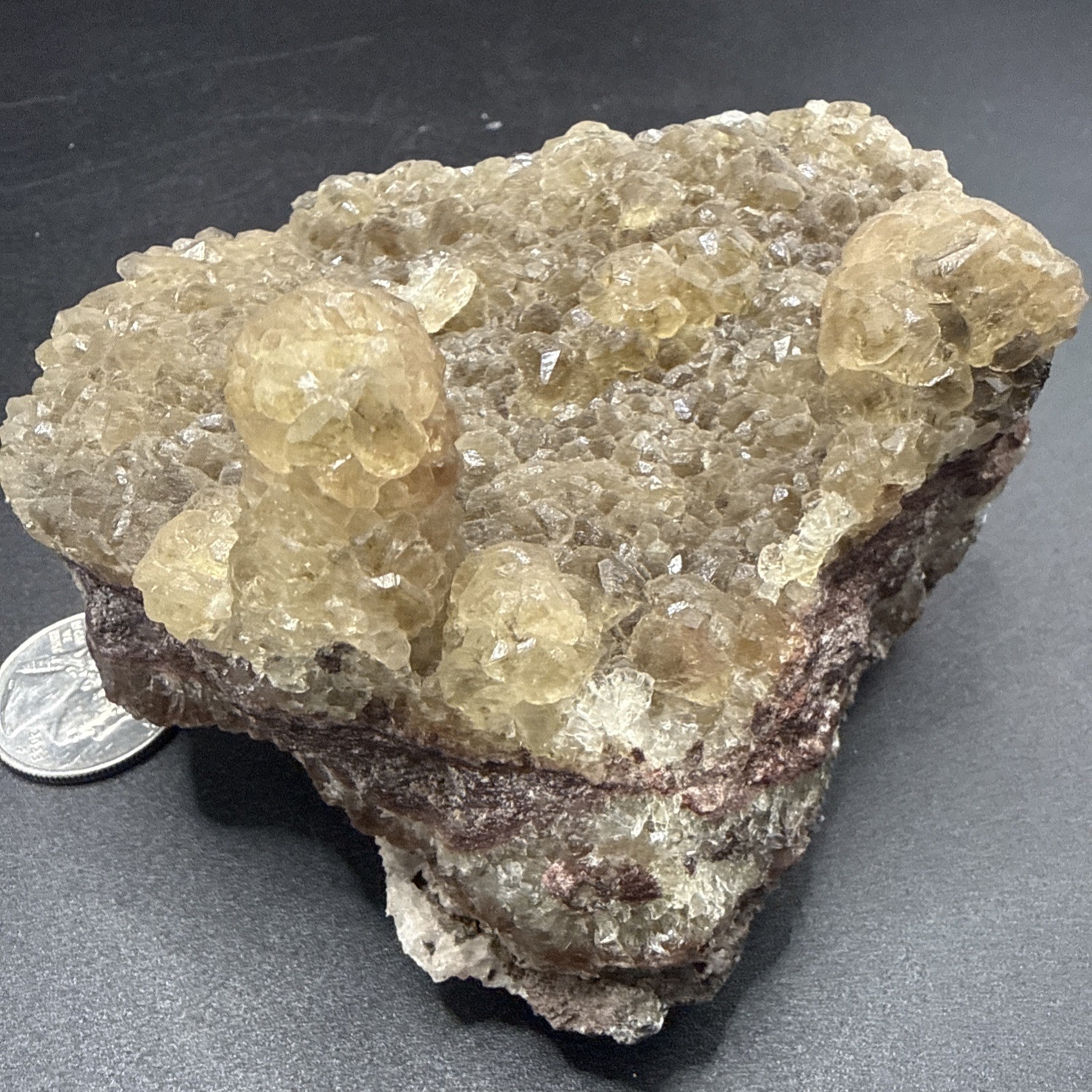 1.3Lb Natural Unique Yellow Octahedron Fluorite W/Iron! Crystals ,Minerals,Gifts