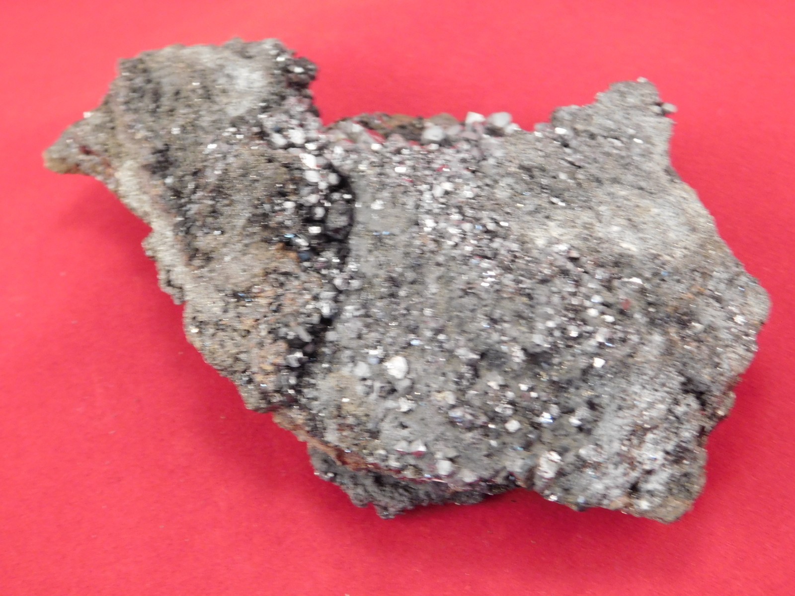 Larger RHOMBIC GALENA Crystal Cluster with Druzy Pyrite 100% Natural Peru 233gr